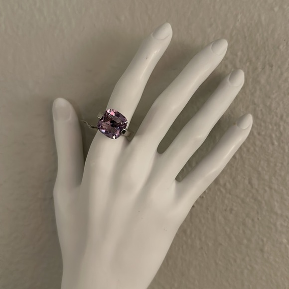 PIANEGONDA .925 silver amethyst rectangle statement cocktail designer ring 7 - Picture 2 of 10